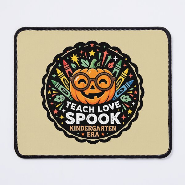 Item preview, Teach Love Spook Kindergarten Era Pumpkin Teacher Halloween Badge designed and sold by TeNovaStudio ⭐⭐⭐⭐⭐.