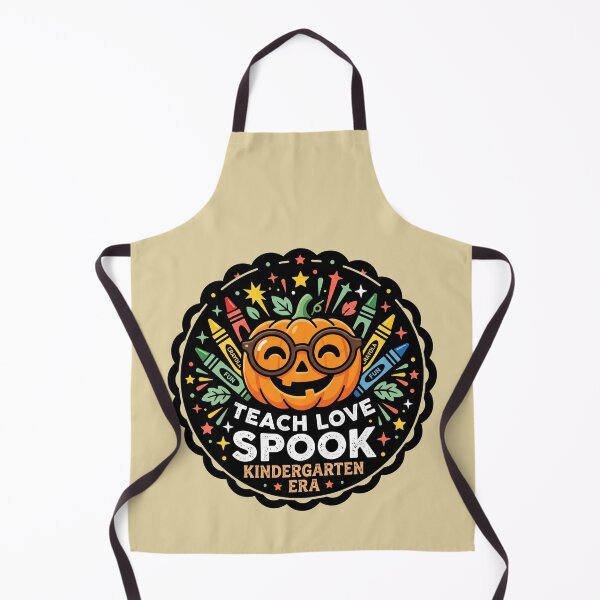 Item preview, Teach Love Spook Kindergarten Era Pumpkin Teacher Halloween Badge designed and sold by TeNovaStudio ⭐⭐⭐⭐⭐.