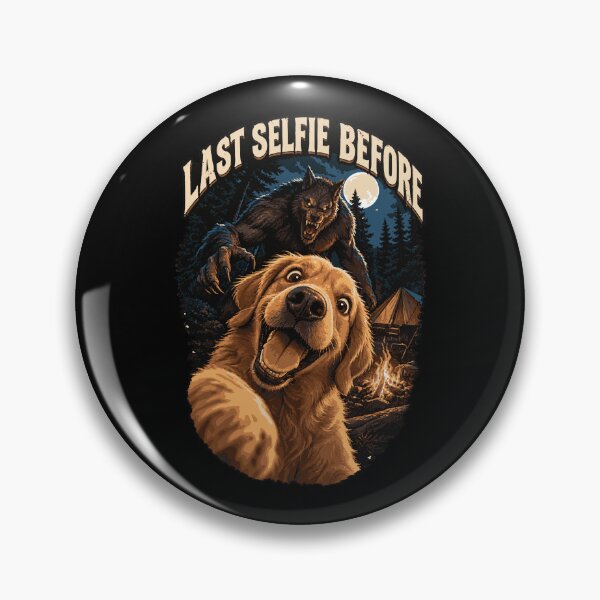 Item preview, Last Selfie Before Golden Retriever Halloween Werewolf Dog designed and sold by Whirx.