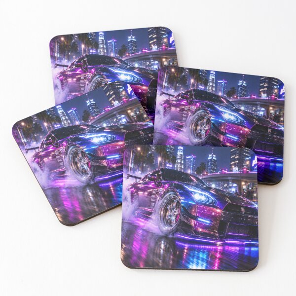 Item preview, JDM Neon Drift Car – Japanese Street Racing Cyberpunk designed and sold by JMAVILA ART.