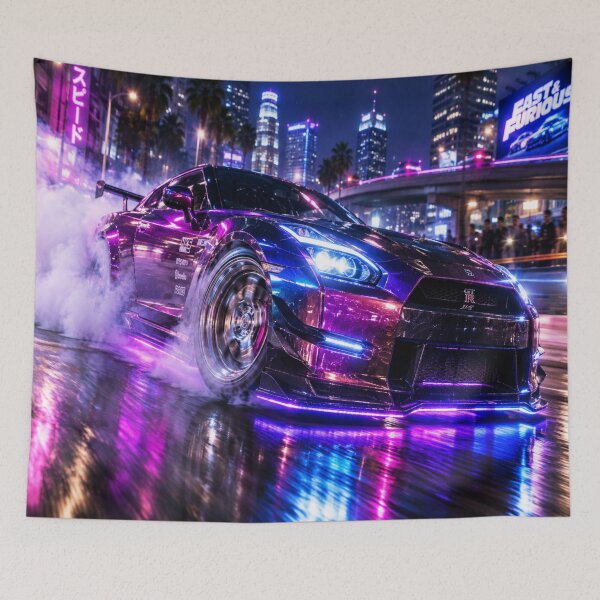 Item preview, JDM Neon Drift Car – Japanese Street Racing Cyberpunk designed and sold by JMAVILA ART.