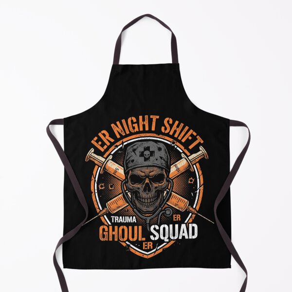 Item preview, ER Night Shift Ghoul Squad Trauma Nurse Skull Syringes Halloween designed and sold by TeNovaStudio ⭐⭐⭐⭐⭐.
