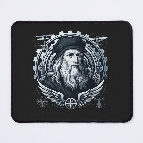 Item preview, Leonardo da Vinci Renaissance Genius Inventor Gear Portrait designed and sold by Owcomm.