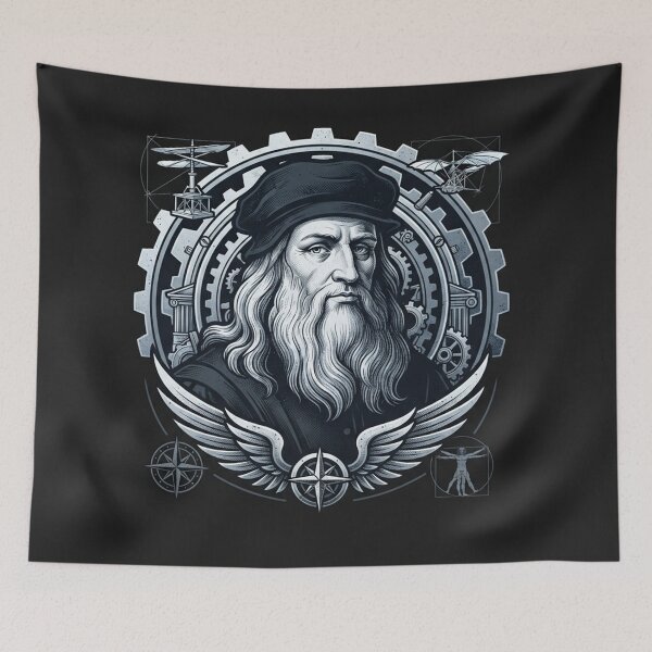Item preview, Leonardo da Vinci Renaissance Genius Inventor Gear Portrait designed and sold by Owcomm.