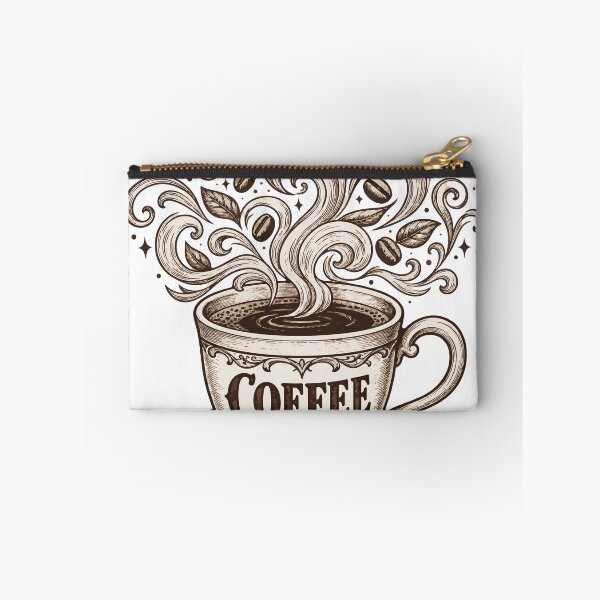 Item preview, Powered By Coffee Vintage Engraved Cup Steaming Beans Barista Aesthetic  designed and sold by PixelForge Studio2.