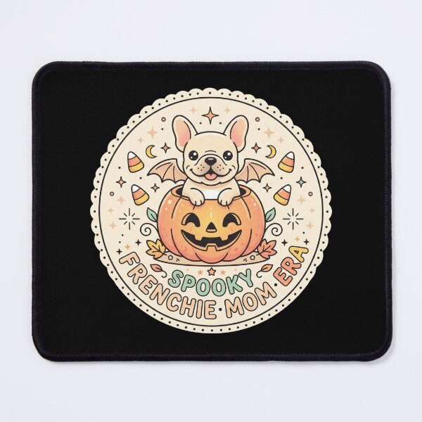Item preview, Spooky Frenchie Mom Era Pumpkin French Bulldog Halloween Badge designed and sold by TeNovaStudio ⭐⭐⭐⭐⭐.