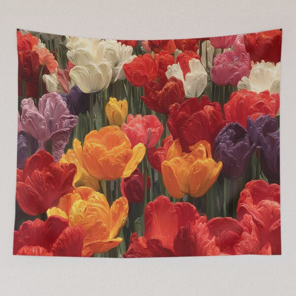 Item preview, Tulips Botanical Wall Art Colorful Flower Painting designed and sold by AutoPopStudio.