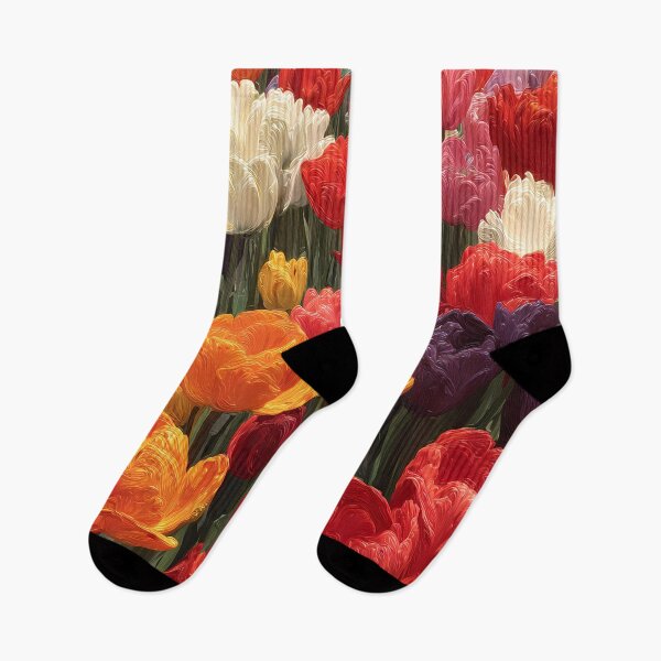 Item preview, Tulips Botanical Wall Art Colorful Flower Painting designed and sold by AutoPopStudio.