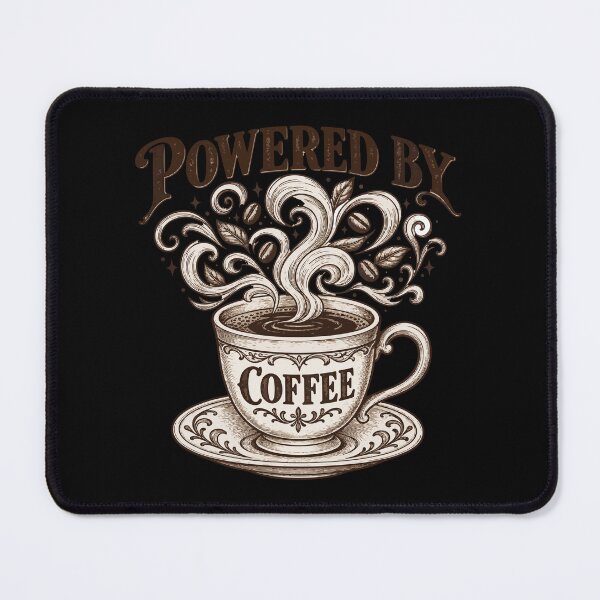 Item preview, Powered By Coffee Vintage Steaming Coffee Cup Coffee Lover designed and sold by Whirx.