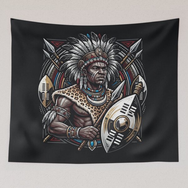 Item preview, Legendary African Warrior King Shaka Portrait designed and sold by Owcomm.