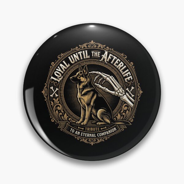 Item preview, Loyal Until The Afterlife German Shepherd Skeleton Hand Gothic Dog Memorial designed and sold by TeNovaStudio ⭐⭐⭐⭐⭐.