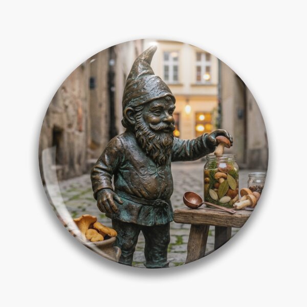 Item preview, Mushroom Pickling Gnome Art Print – Rustic Foodie Gift, Poland Travel Decor designed and sold by Purrfecta.