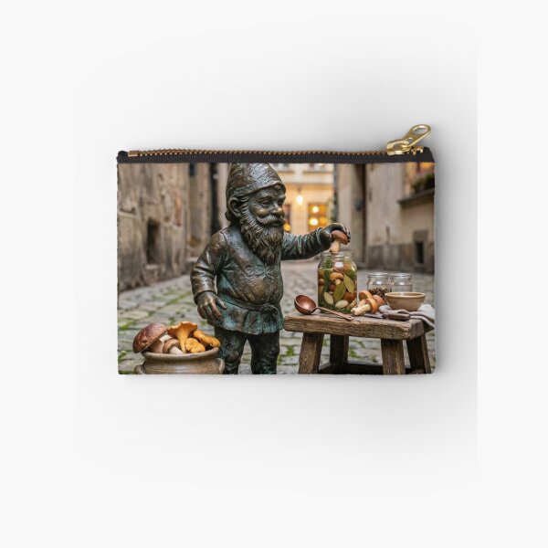 Item preview, Mushroom Pickling Gnome Art Print – Rustic Foodie Gift, Poland Travel Decor designed and sold by Purrfecta.