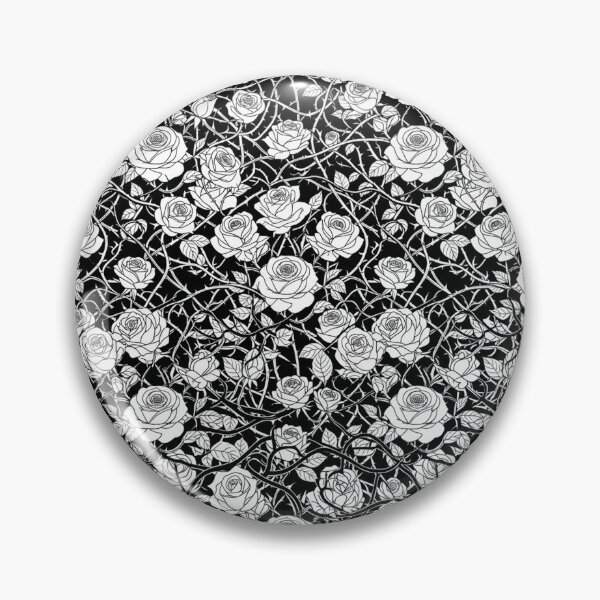 Item preview, Elegant Black and White Rose Garden Pattern designed and sold by Owcomm.