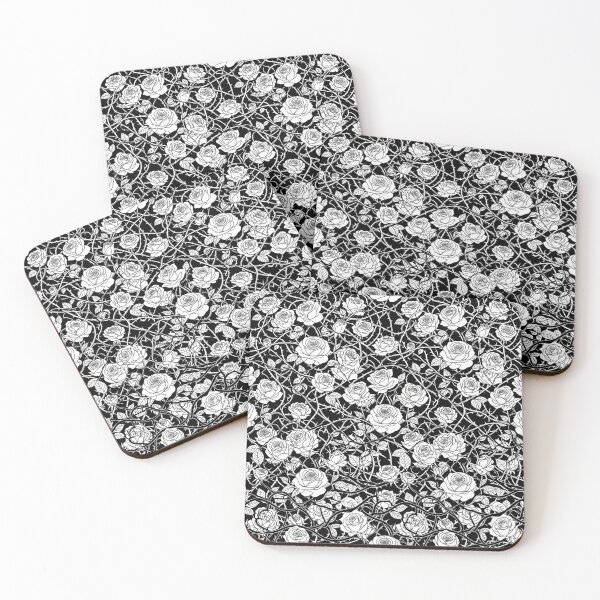 Item preview, Elegant Black and White Rose Garden Pattern designed and sold by Owcomm.