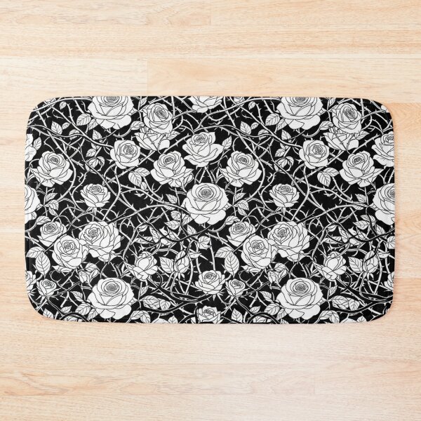 Item preview, Elegant Black and White Rose Garden Pattern designed and sold by Owcomm.