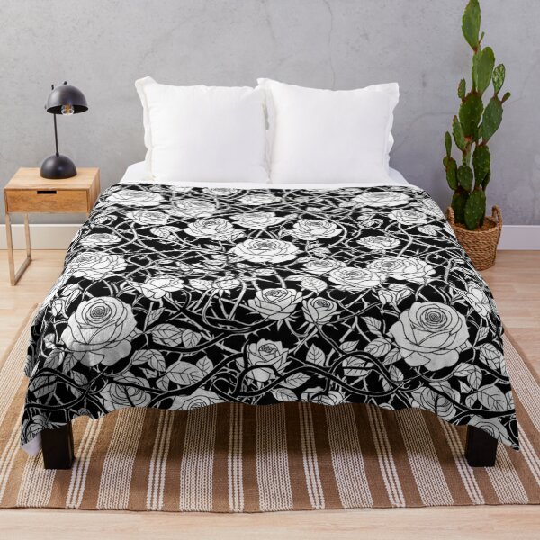 Item preview, Elegant Black and White Rose Garden Pattern designed and sold by Owcomm.