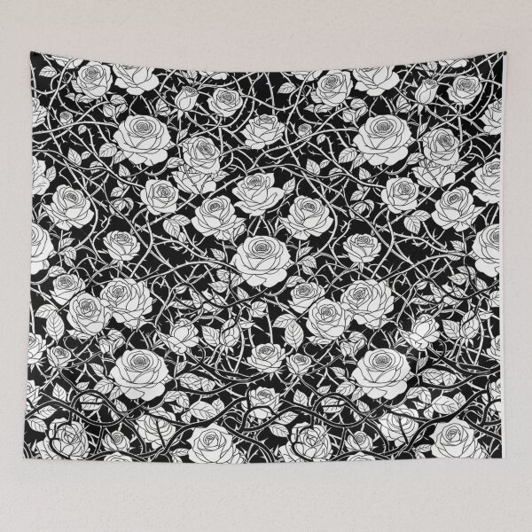 Item preview, Elegant Black and White Rose Garden Pattern designed and sold by Owcomm.