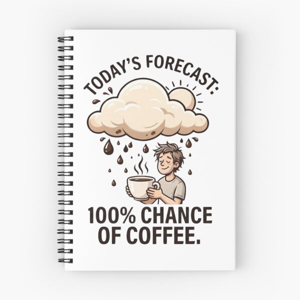 Item preview, Today's Forecast: 100% Chance of Coffee designed and sold by CleverGoods.