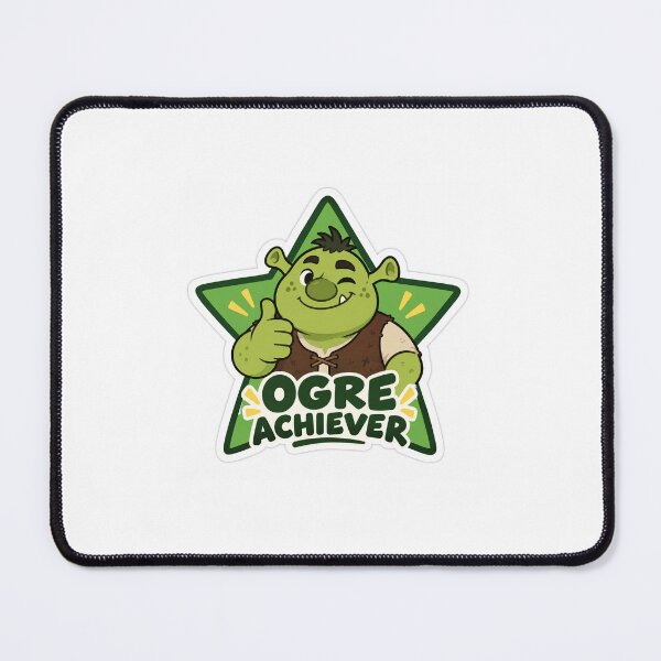 Item preview, Ogre Achiever Funny Pun Sticker – Green Ogre Achievement Meme Design designed and sold by commonroomuk.