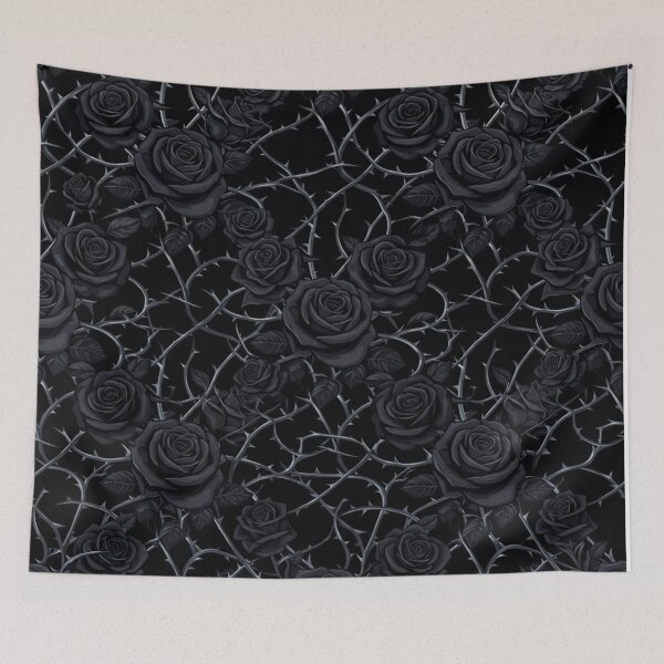Item preview, Dark Gothic Black Roses And Thorny Vines Pattern designed and sold by Owcomm.