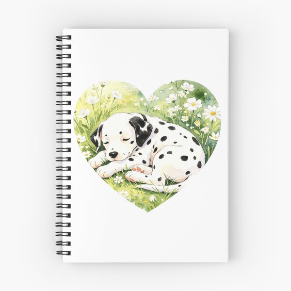 Item preview, Dalmatian puppy in a heart with flowers designed and sold by mixoubraw.