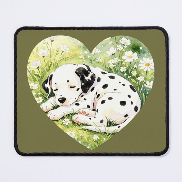 Item preview, Dalmatian puppy in a heart with flowers designed and sold by mixoubraw.
