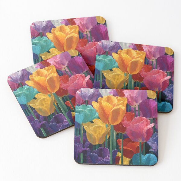 Item preview, Tulips Bright Bloom Colorful Flower Wall Decor designed and sold by AutoPopStudio.