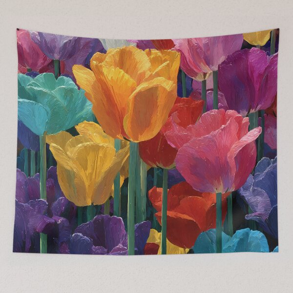 Item preview, Tulips Bright Bloom Colorful Flower Wall Decor designed and sold by AutoPopStudio.