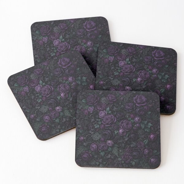 Item preview, Dark Purple Gothic Rose Garden Floral Pattern designed and sold by Owcomm.