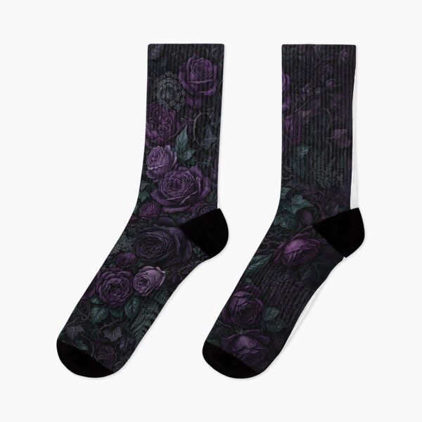 Item preview, Dark Purple Gothic Rose Garden Floral Pattern designed and sold by Owcomm.