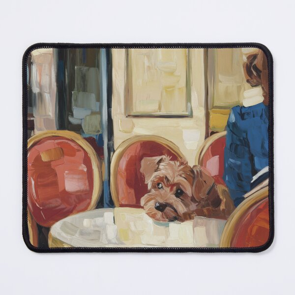 Item preview, Her Dog at the Parisian Café Table, Impressionist Painting designed and sold by CARRAANN.