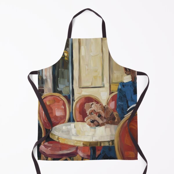 Item preview, Her Dog at the Parisian Café Table, Impressionist Painting designed and sold by CARRAANN.