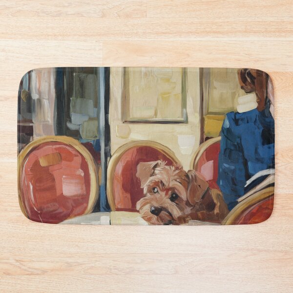 Item preview, Her Dog at the Parisian Café Table, Impressionist Painting designed and sold by CARRAANN.