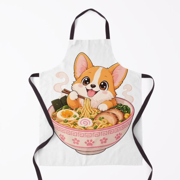 Item preview, Cute Kawaii Corgi Dog Eating Ramen designed and sold by wallpapersarts.