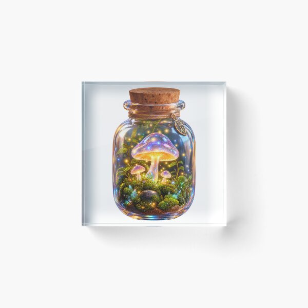 Item preview, Glowing Mystical Mushroom Terrarium Jar designed and sold by wallpapersarts.