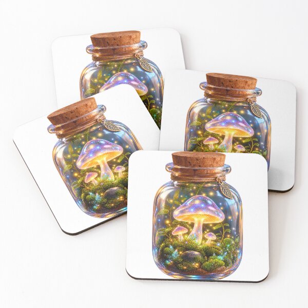 Item preview, Glowing Mystical Mushroom Terrarium Jar designed and sold by wallpapersarts.