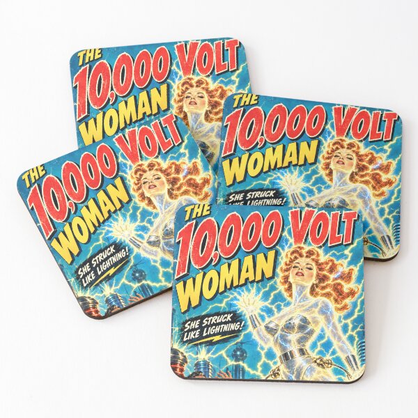 Item preview, The 10,000 Volt Woman – Retro Sci-Fi Pulp Pin-Up designed and sold by MissSaylor.