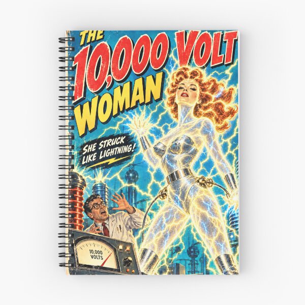 Item preview, The 10,000 Volt Woman – Retro Sci-Fi Pulp Pin-Up designed and sold by MissSaylor.