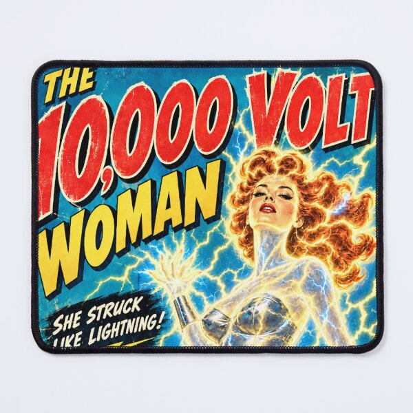 Item preview, The 10,000 Volt Woman – Retro Sci-Fi Pulp Pin-Up designed and sold by MissSaylor.