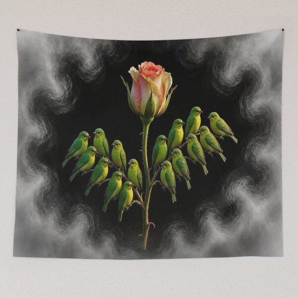 Item preview,  Enchanted Rose and Emerald Birds designed and sold by Breezes-of-Ida.