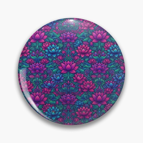 Item preview, Vibrant Lotus Flower Ornamental Damask Pattern designed and sold by Owcomm.