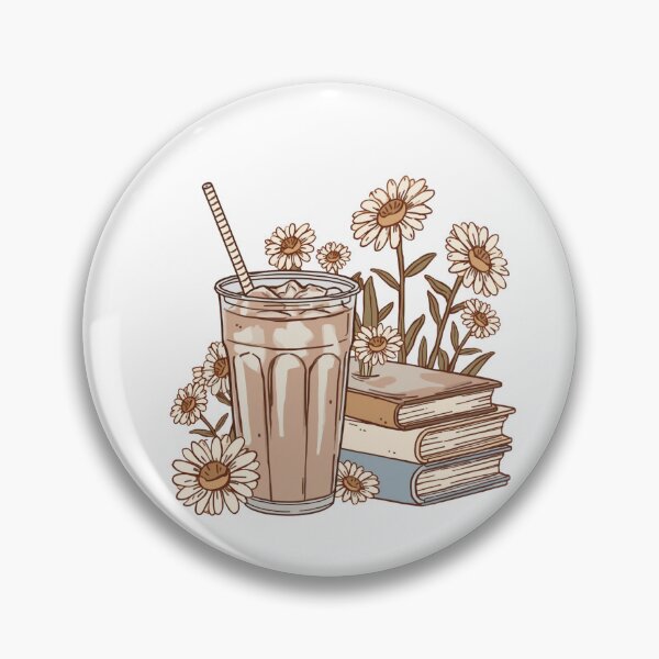 Item preview, Iced Coffee And Book Stack Daisies Cute Reader Lifestyle Sticker designed and sold by NEL-BOX.