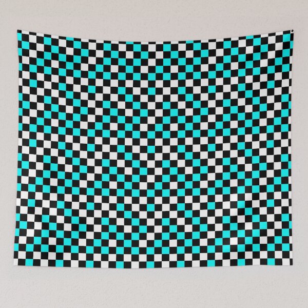 Item preview, Blue Black And White Checkered Pattern Design   designed and sold by PatternTitan.