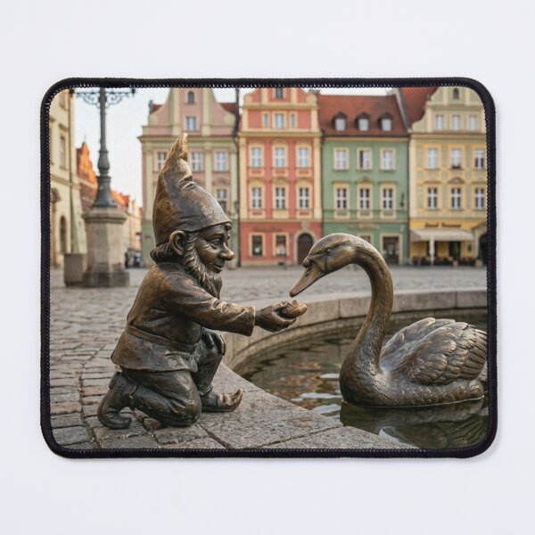 Item preview, Gnome With Swan Art Print – Swan Lover Gift, Poland Travel Decor designed and sold by Purrfecta.