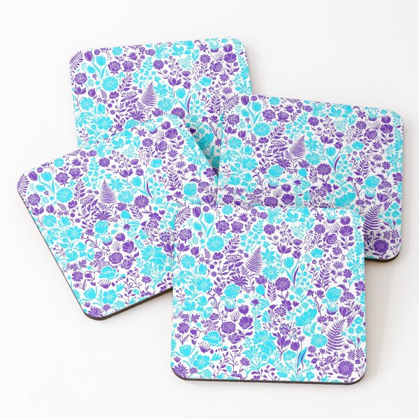 Item preview, Vibrant Purple and Cyan Floral Pattern designed and sold by Owcomm.
