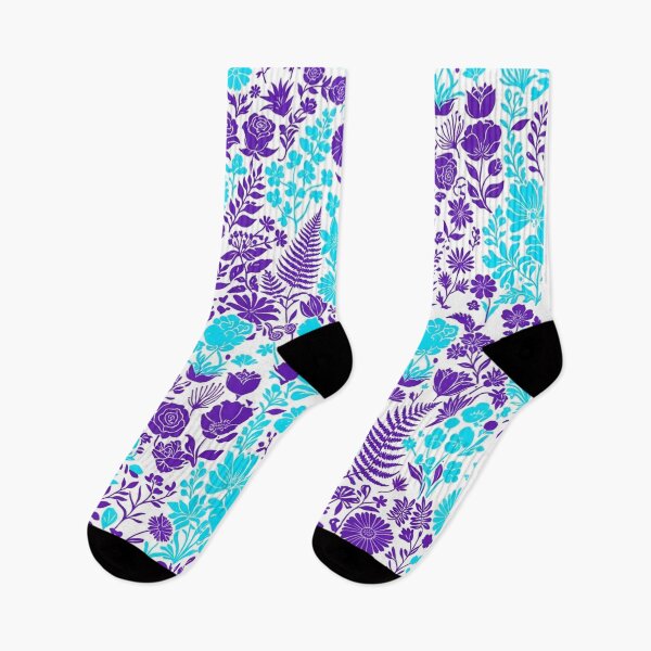 Item preview, Vibrant Purple and Cyan Floral Pattern designed and sold by Owcomm.