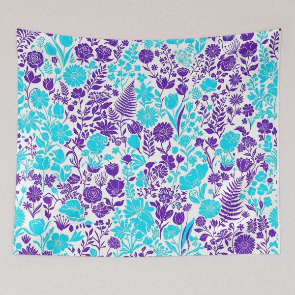 Item preview, Vibrant Purple and Cyan Floral Pattern designed and sold by Owcomm.