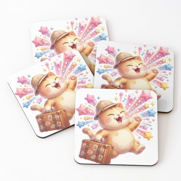 Item preview, Kawaii Maneki Neko Traveler Sticker - Cute Lucky Cat with Suitcase designed and sold by 0Zetgest.