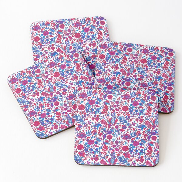 Item preview, Vibrant Floral Botanical Blue And Red Pattern designed and sold by Owcomm.